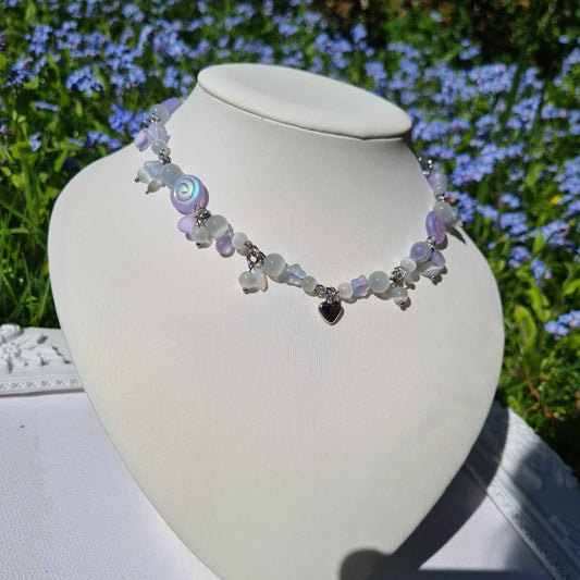 wisteria dreams, cluster choker necklace - handmade necklace