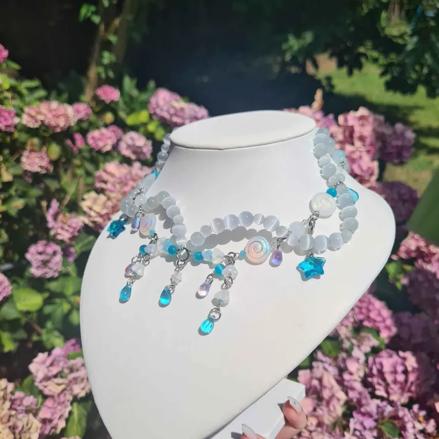 angelic tears necklace - handmade necklace choker