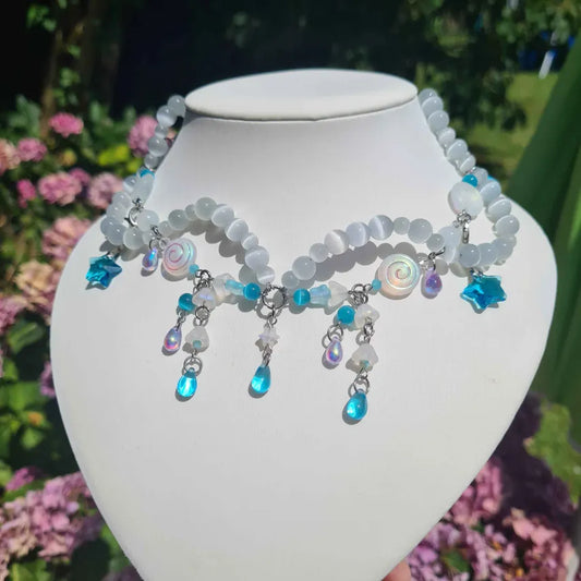 angelic tears necklace - handmade necklace choker