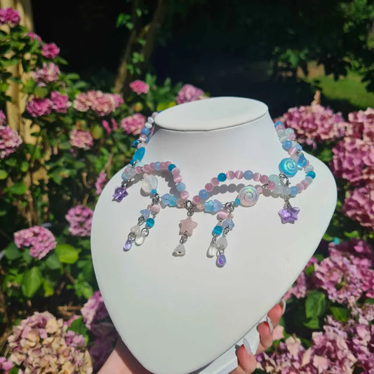 candy stars necklace - handmade necklace choker
