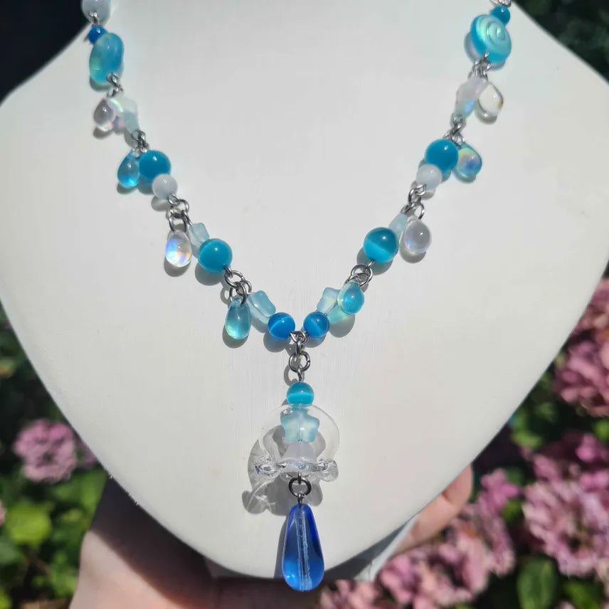 icy droplets necklace - handmade necklace
