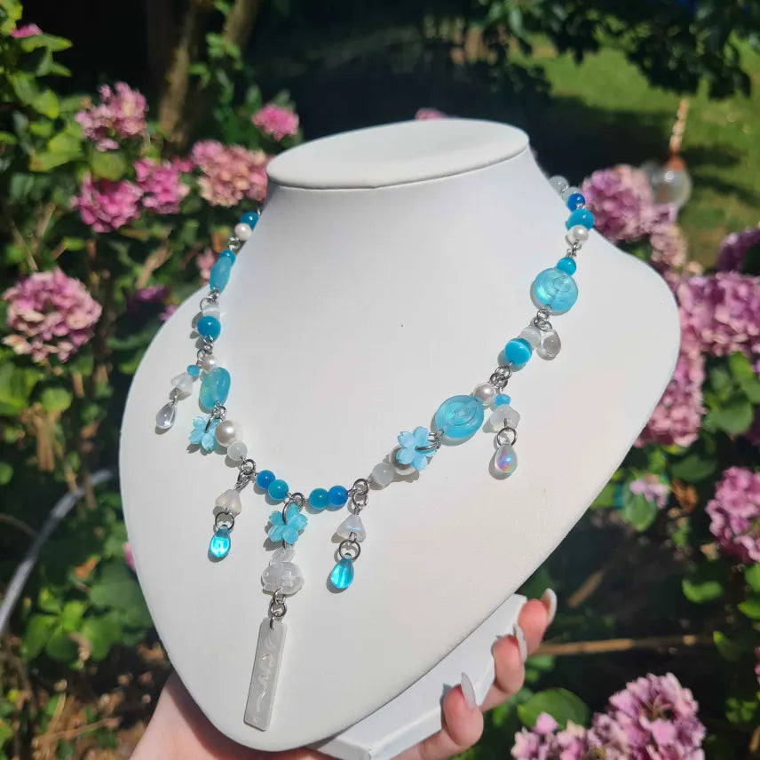 snow bunny necklace - handmade necklace