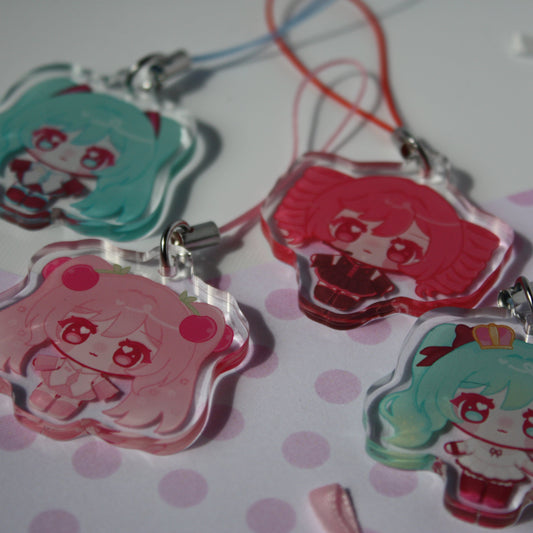Hatsune Miku and Teto , Vocaloid UTAUloid - Acrylic Phonecharms