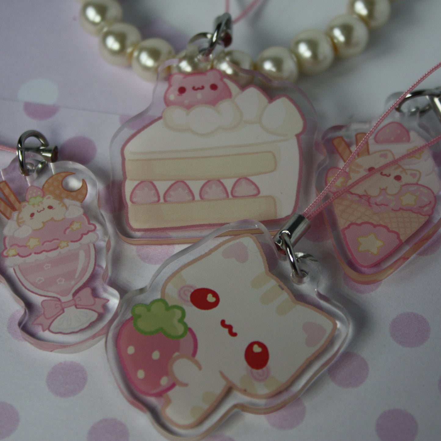 Cat Sweets , Kawaii - Acrylic Phonecharms