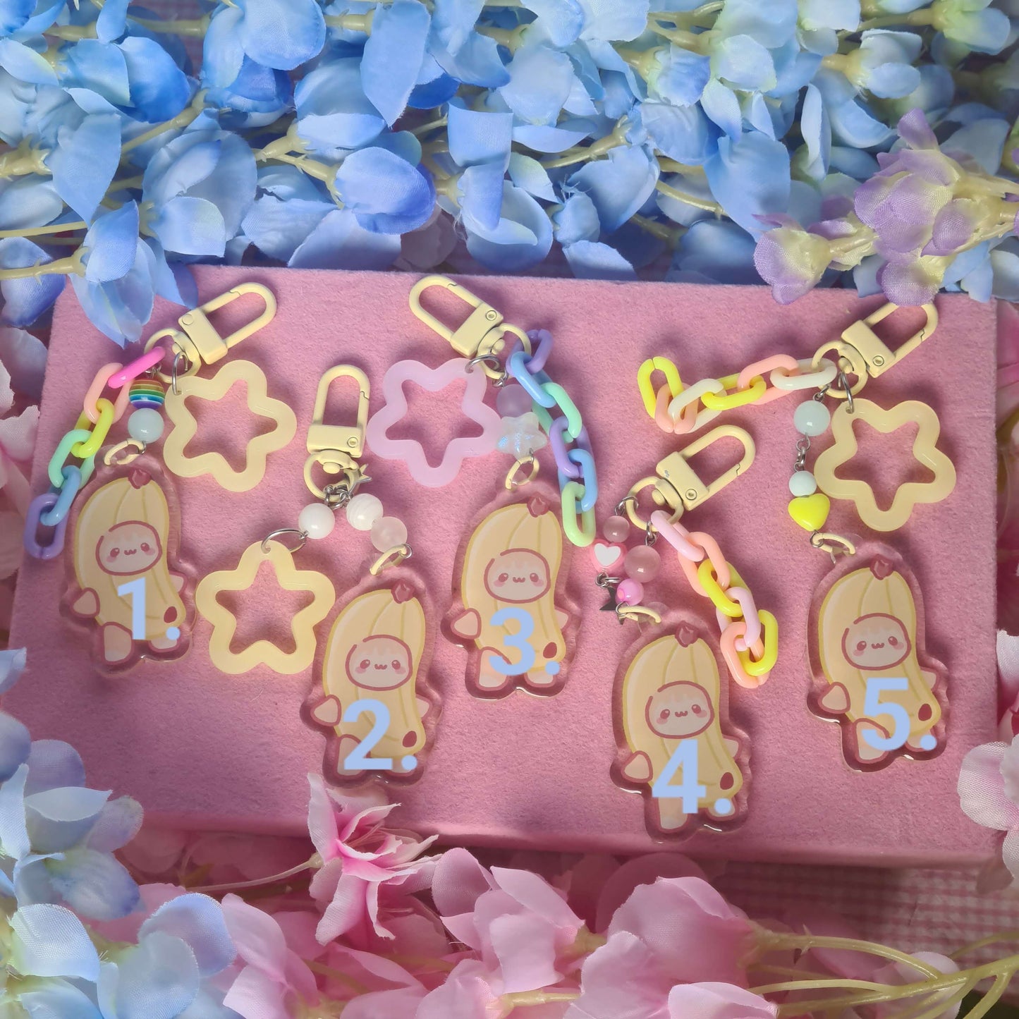 Banana Cat Meme Keycharm - Beaded Keycharm