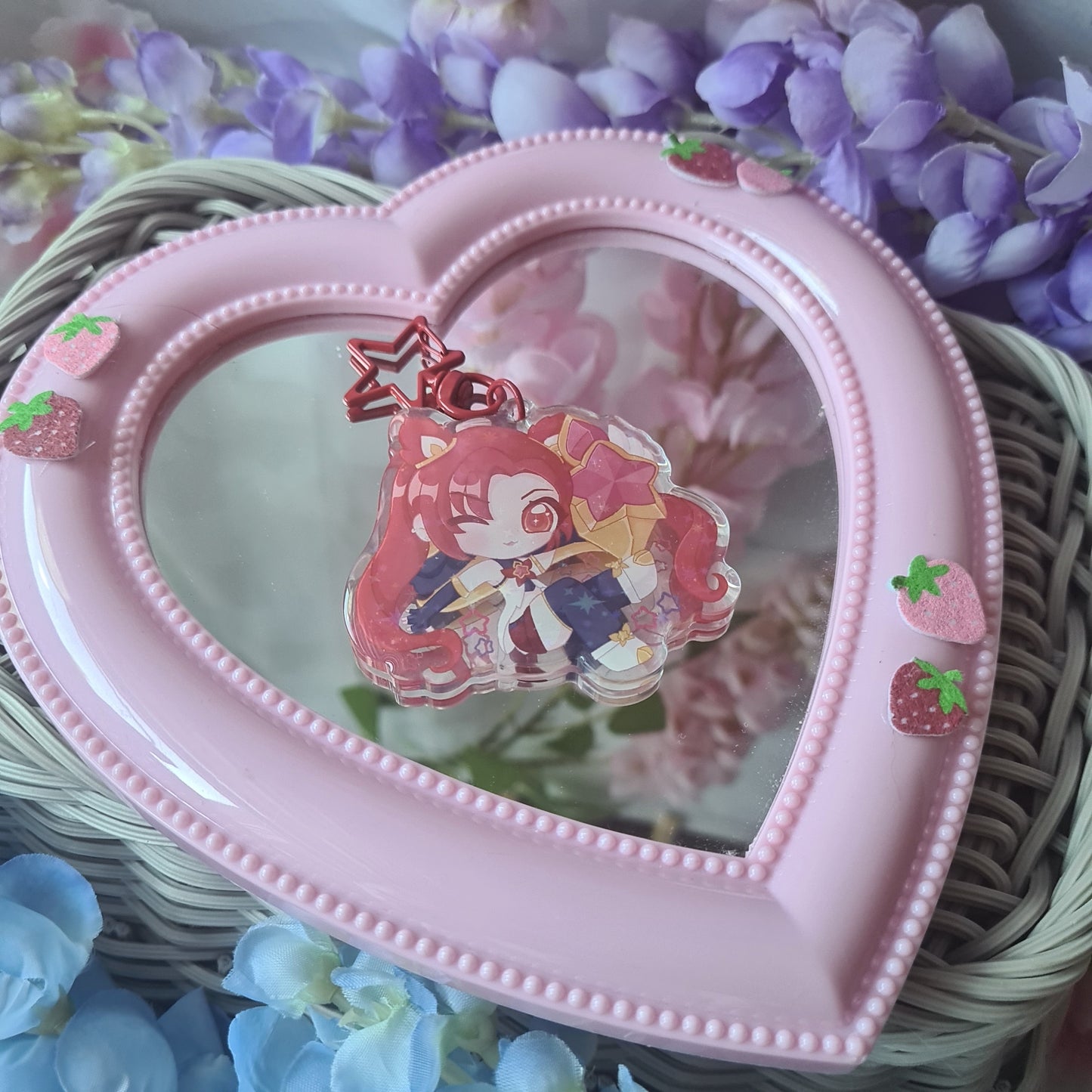 Star Guardian Jinx - Acrylic Glitter Epoxy Keycharm , League of Legends