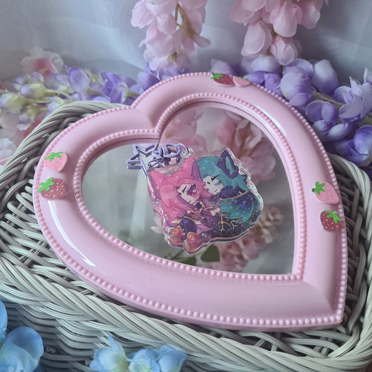 Star Guardian Xayah und Rakan - Acrylic Glitter Epoxy Keycharm , League of Legends