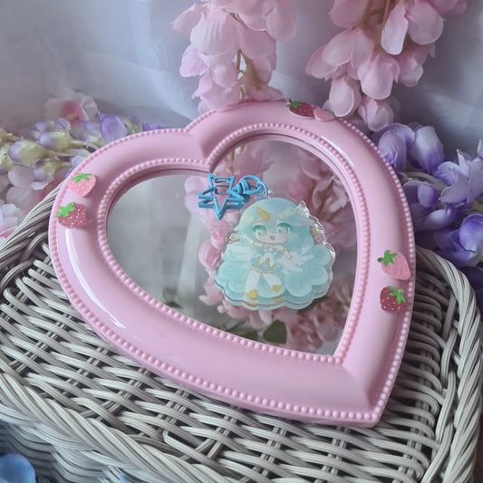 Star Guardian Soraka - Acrylic Glitter Epoxy Keycharm , League of Legends