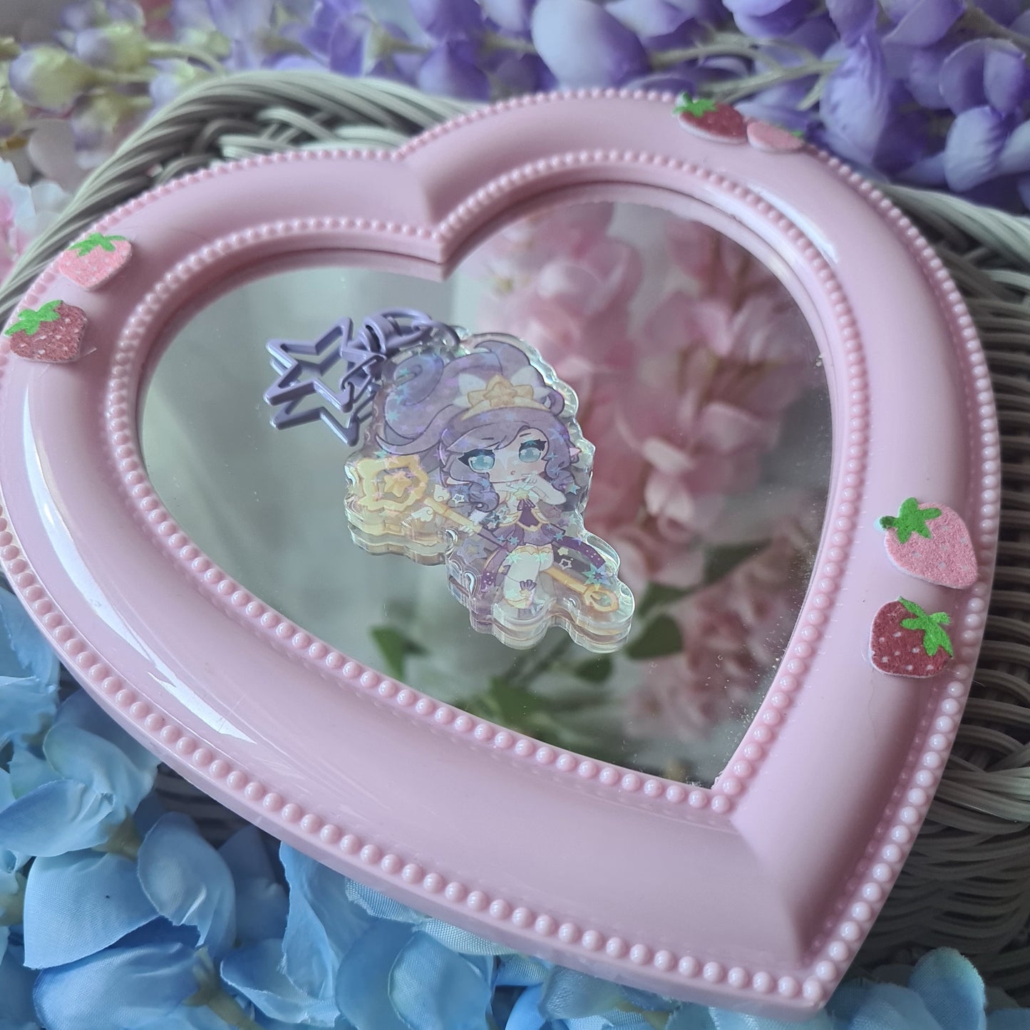 Star Guardian Janna - Acrylic Glitter Epoxy Keycharm , League of Legends