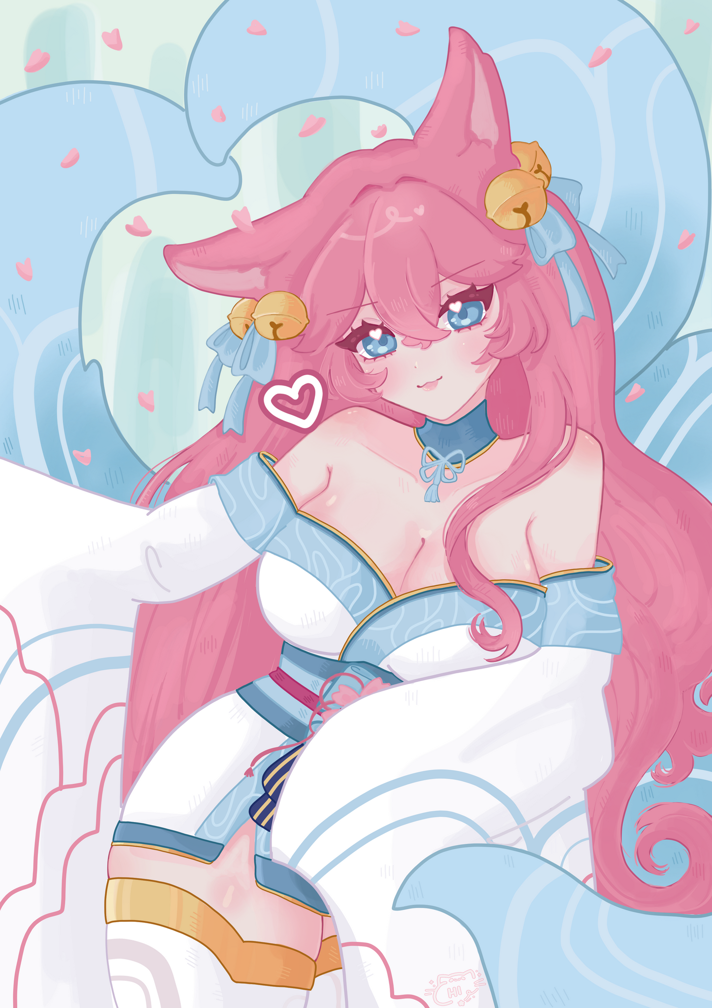 Spirit Blossom Ahri , League of Legends - A6 Art Print