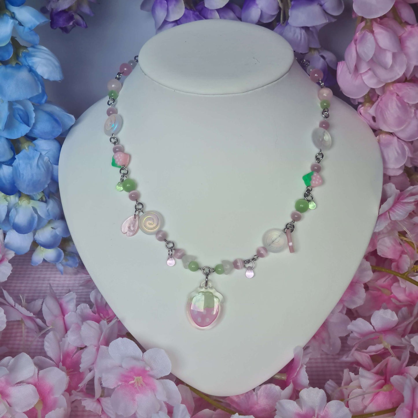 Strawberry Matcha - Necklace