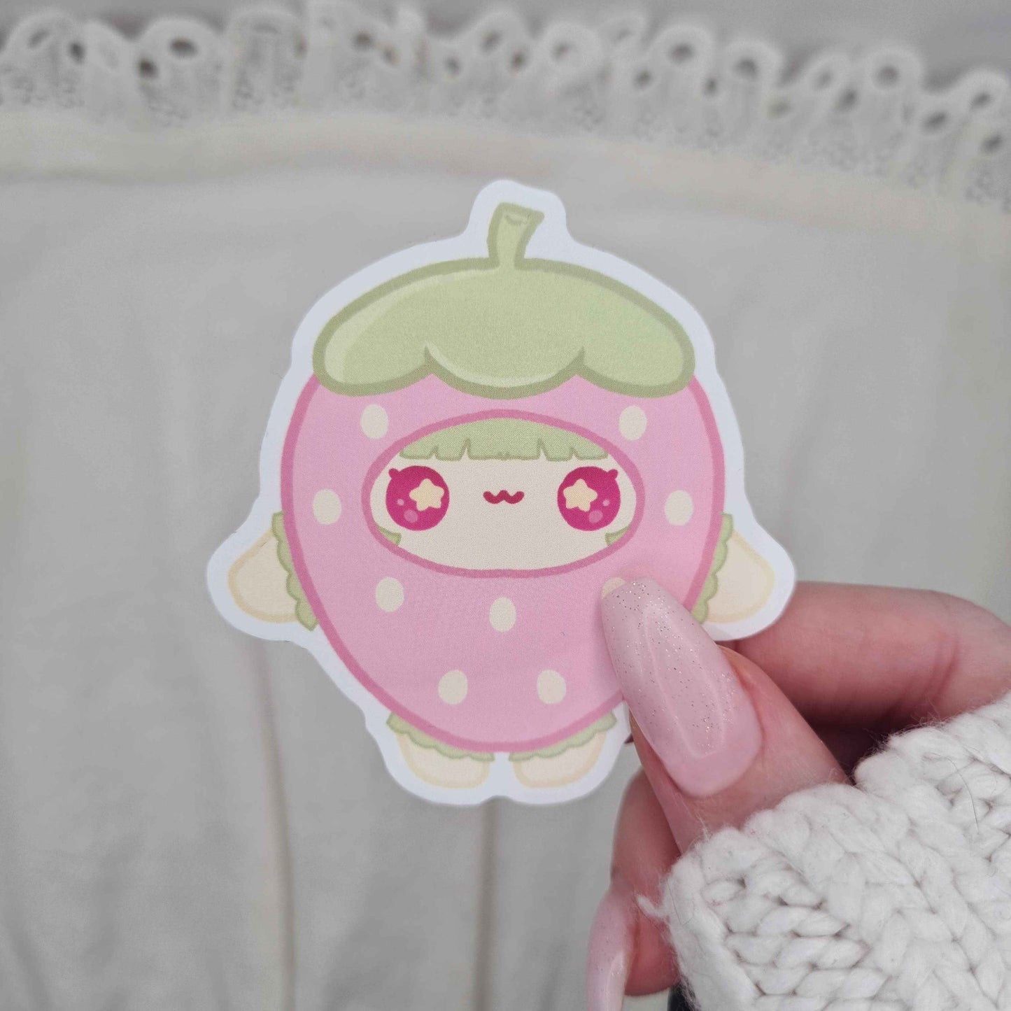 Strawberry Cutie Sticker - Vinyl Stickers