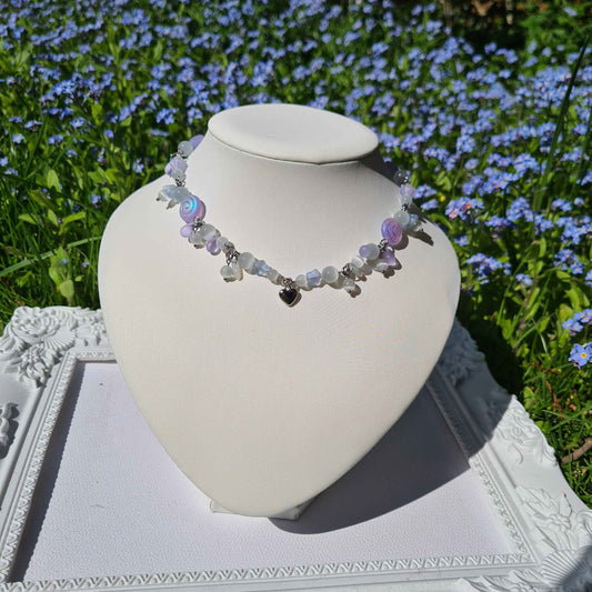 wisteria dreams, cluster choker necklace - handmade necklace