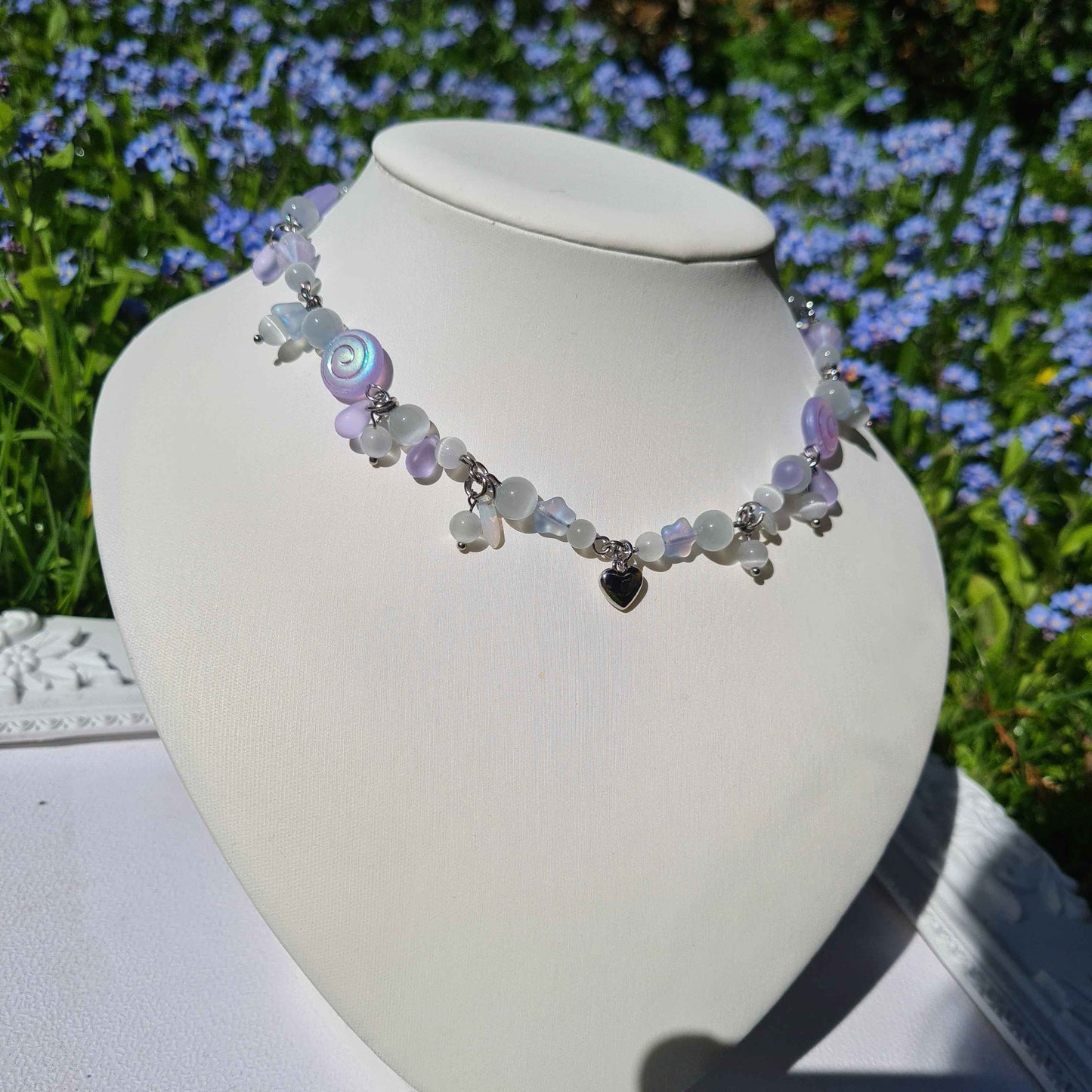 wisteria dreams, cluster choker necklace - handmade necklace