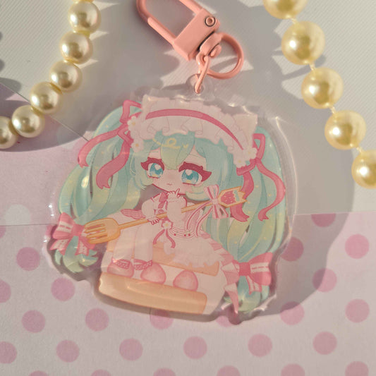 Strawberry Miku , Vocaloid - Acrylic Keycharm