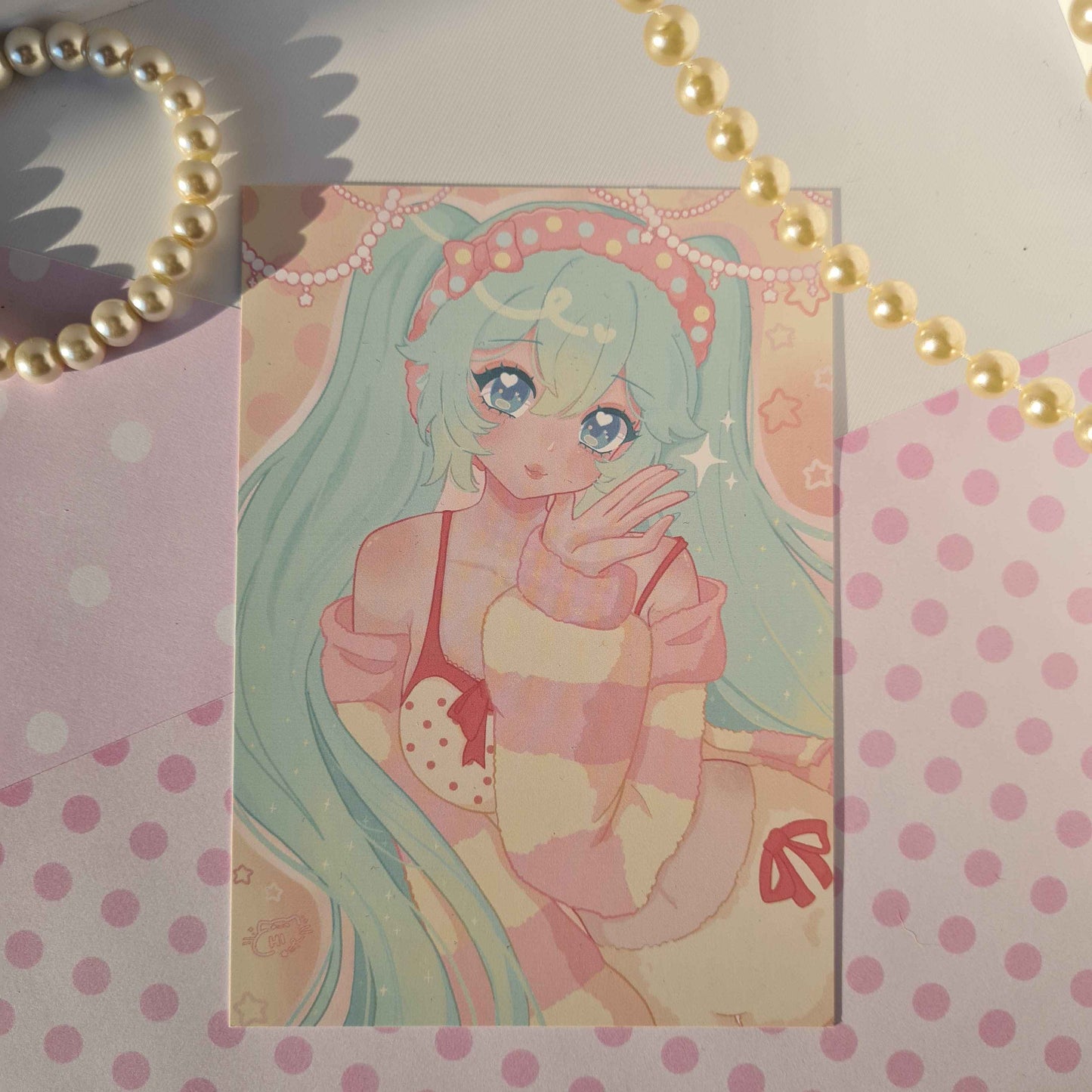 Hatsune Miku Room Wear Pyjama , Vocaloid - A6 Art Print