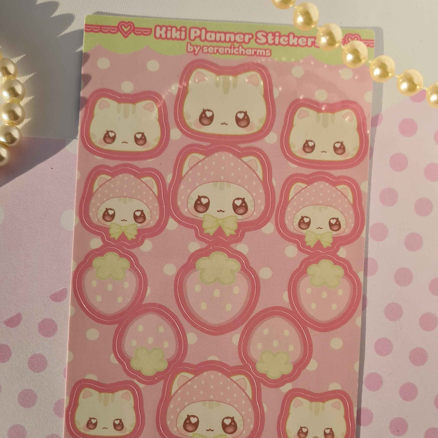 Kiki The Strawmew , Kawaii Planner Stickers - Stickersheet