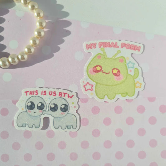 silly cats glittery - Stickers