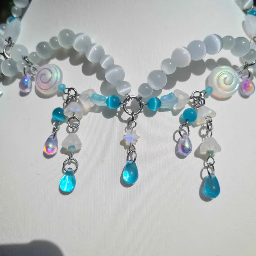 angelic tears necklace - handmade necklace choker