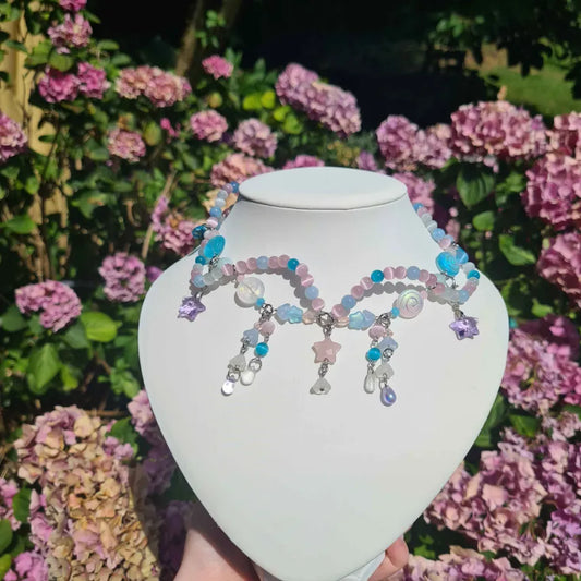 candy stars necklace - handmade necklace choker