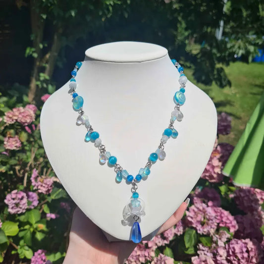 icy droplets necklace - handmade necklace