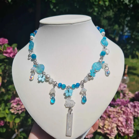 snow bunny necklace - handmade necklace