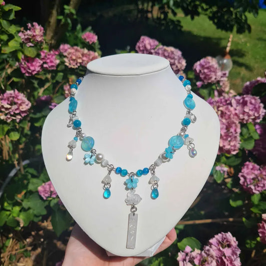 snow bunny necklace - handmade necklace
