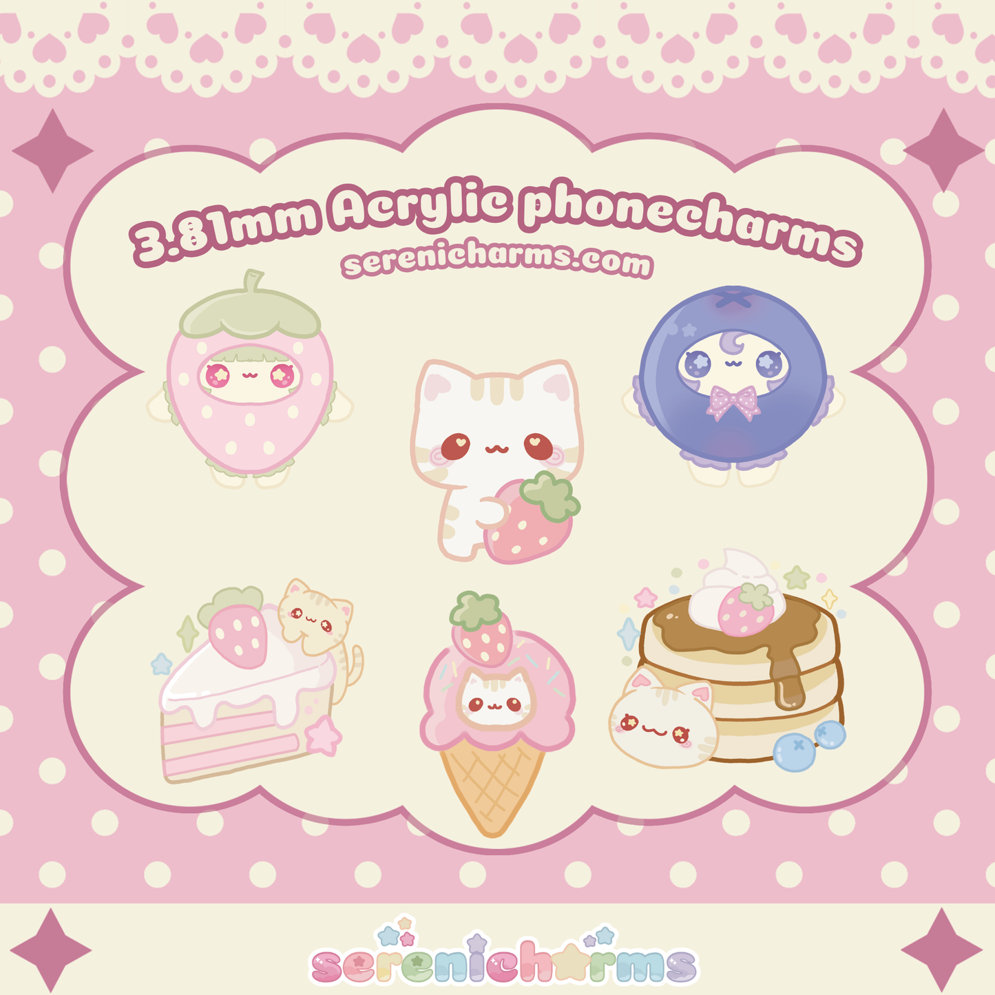 Kawaii Cutie Dessert phone charms - Phone Charms