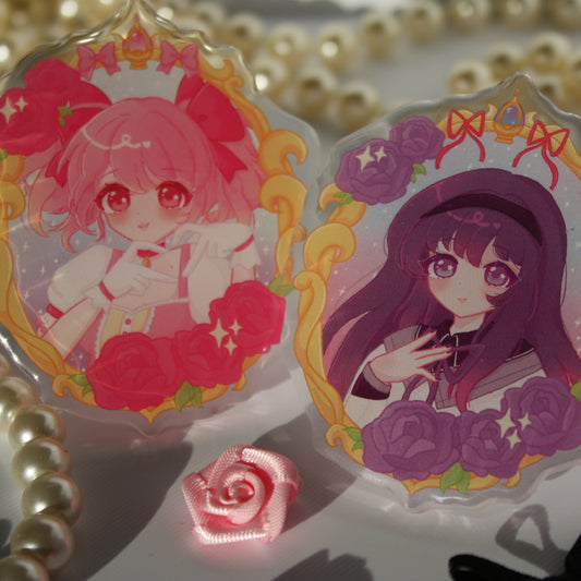 Madoka and Homura , Madoka Magica - BIG Acrylic Pin
