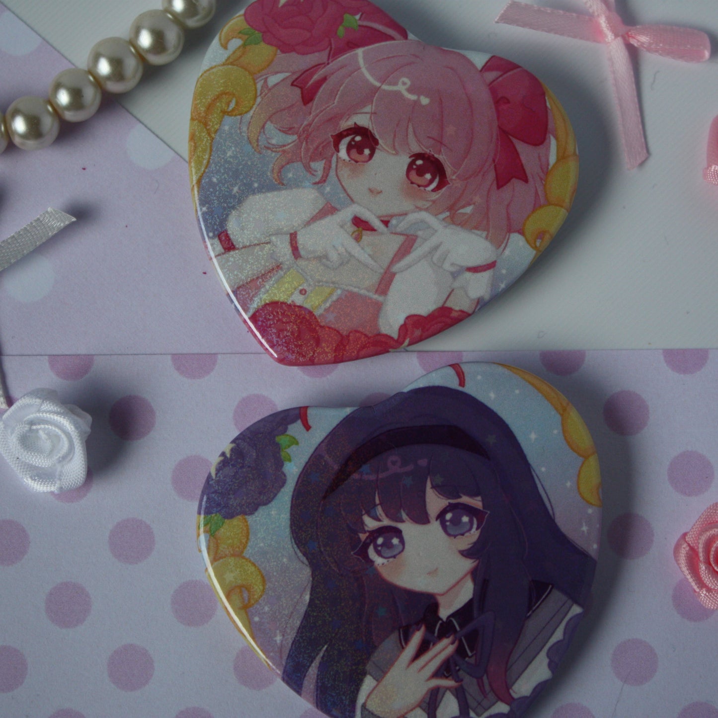 Madoka and Homura , Madoka Magica Puella Magica - Button Badges