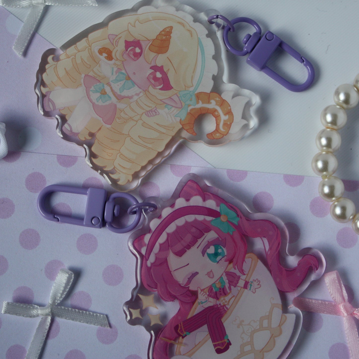 Cafe Cuties Jinx and Soraka , League of Legends - Acrylic Keycharms