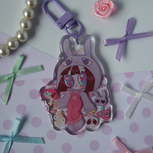 Pomni in Jax suit , The Amazing Digital Circus - Acrylic Keycharm
