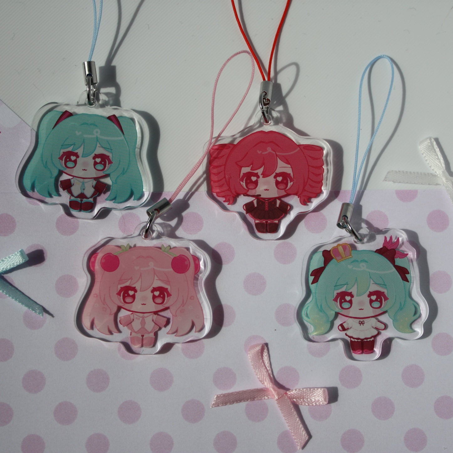 Hatsune Miku and Teto , Vocaloid UTAUloid - Acrylic Phonecharms