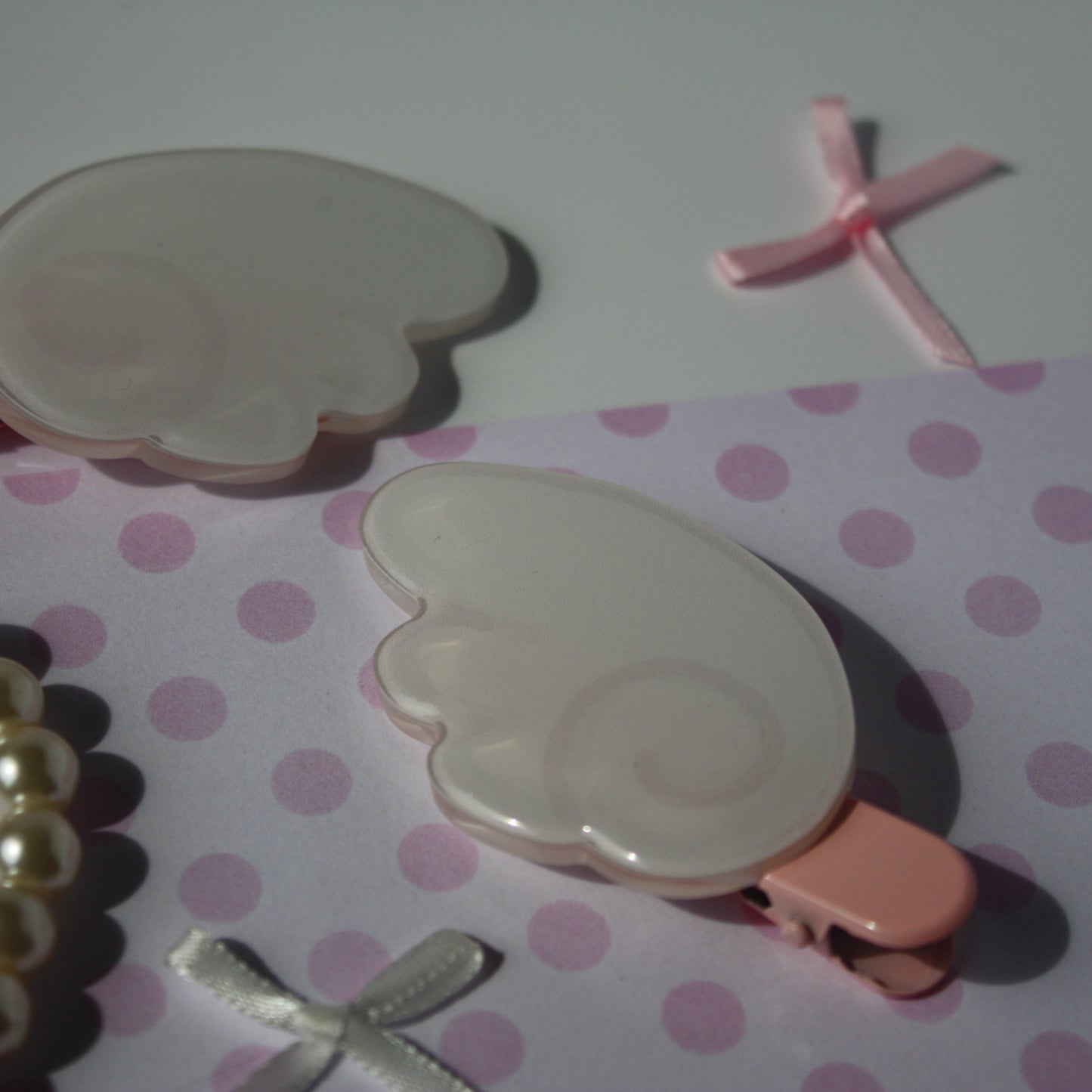 Kiki The Strawmew , Strawberry , Angel Wings - Acrylic Hair Clip Set