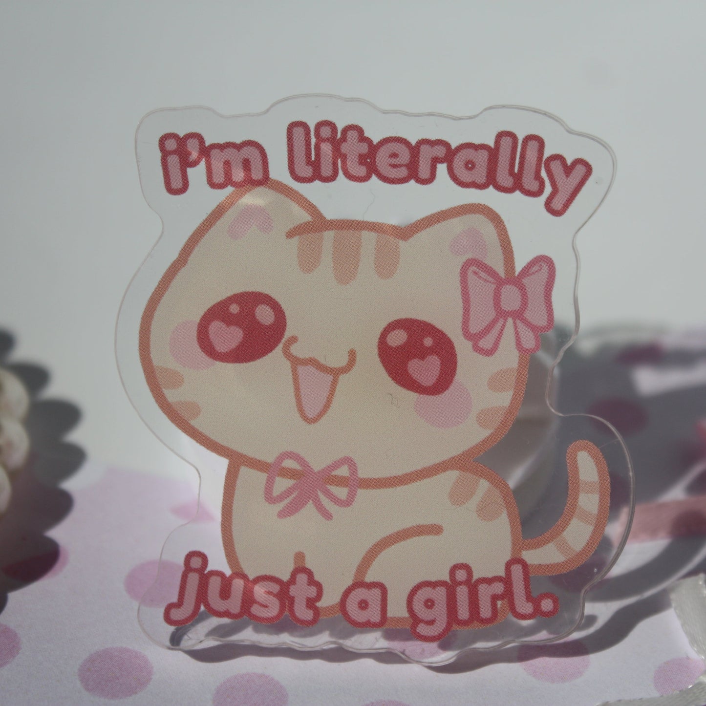 silly cats , kawaii - Acrylic Pins