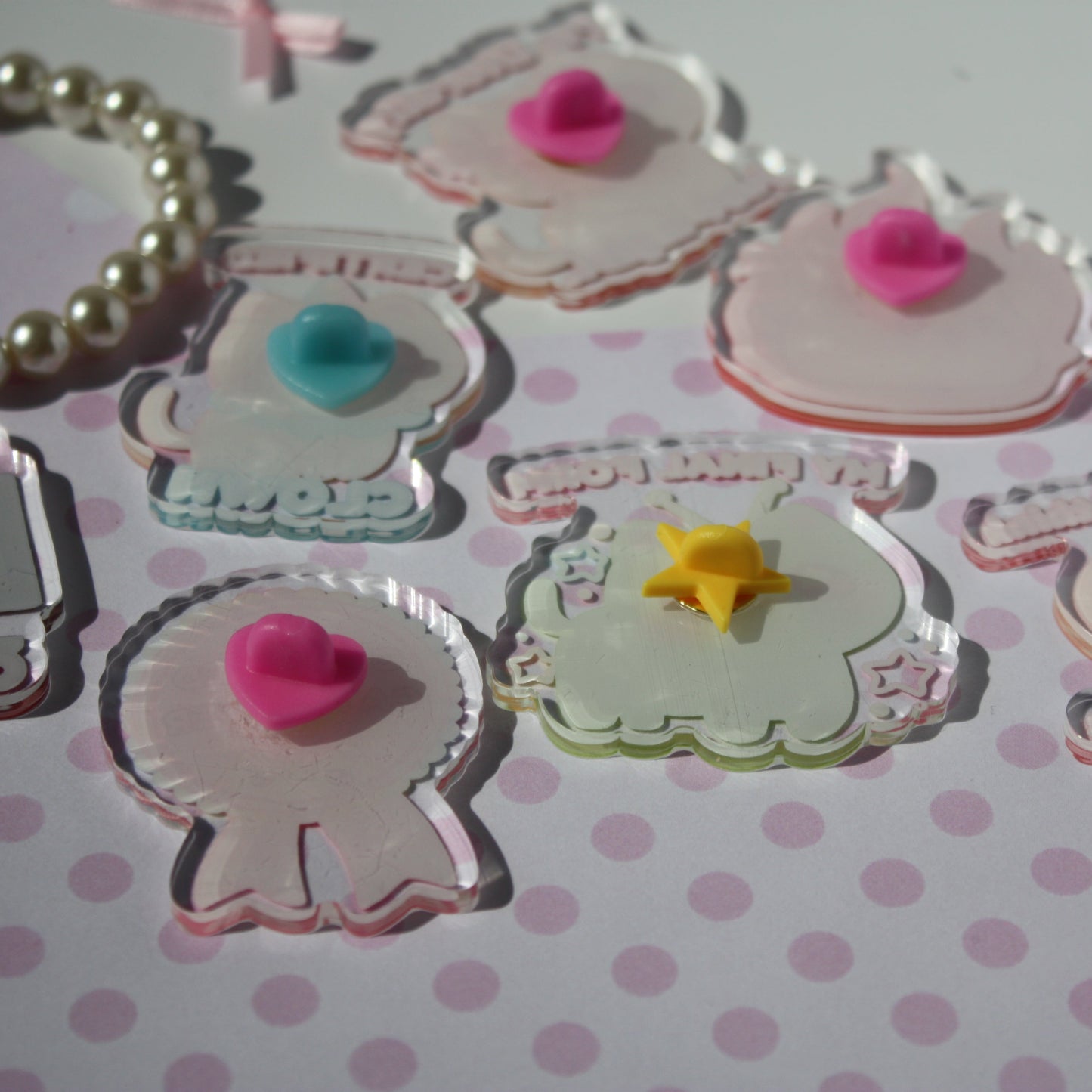 silly cats , kawaii - Acrylic Pins