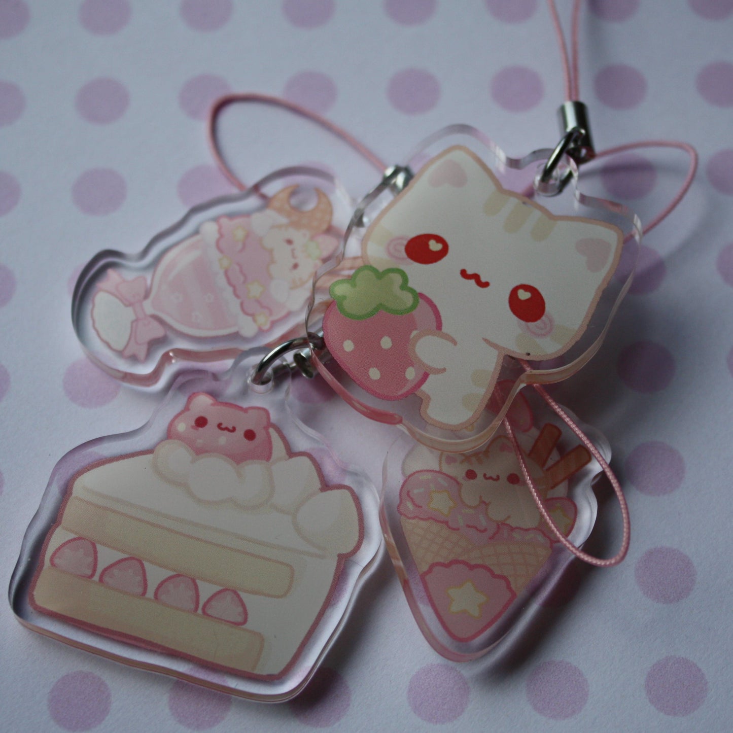 Cat Sweets , Kawaii - Acrylic Phonecharms
