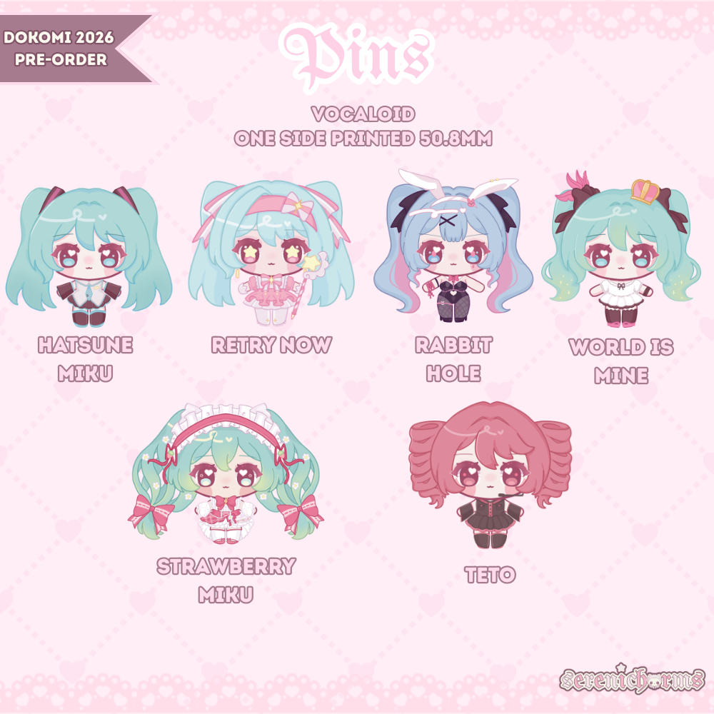 Acrylic Pin, Vocaloid  - Dokomi 2026 Pre-Order