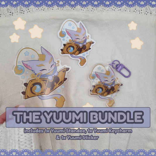 Yuumi The Magical Cat BUNDLE , League of Legends - Standee, Keycharm and Sticker