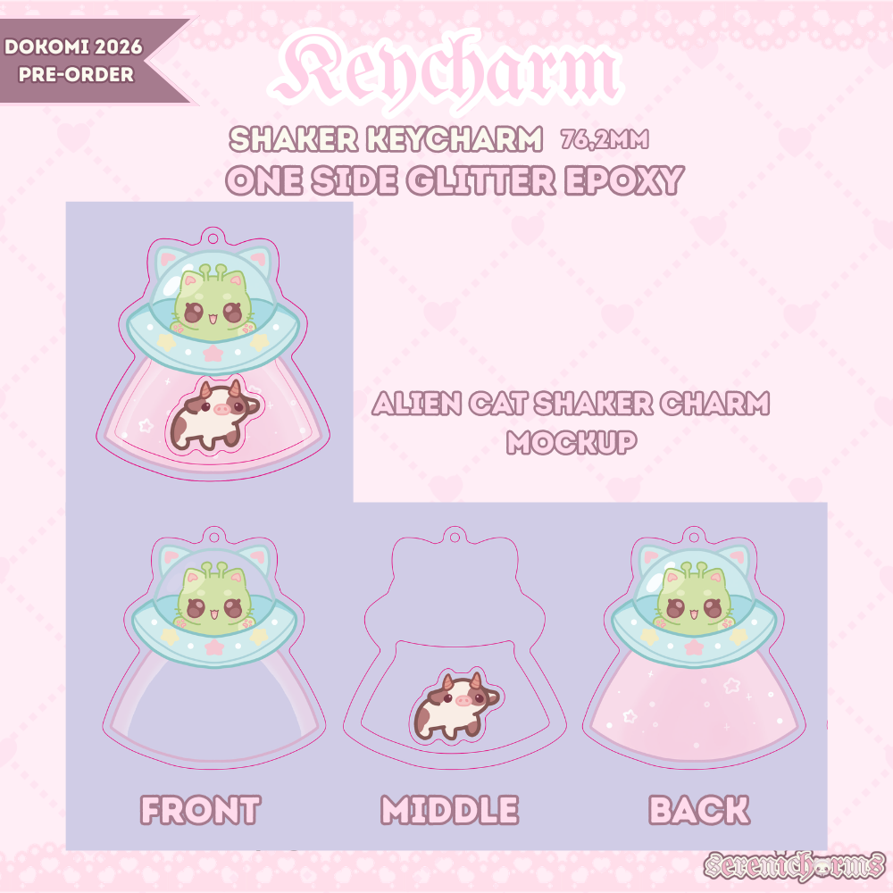 Shaker Keycharm, Silly Alien Cat - Dokomi 2026 Pre-Order