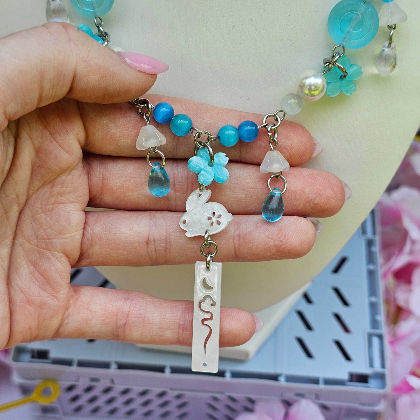 Blue Bunny Whisper - Necklace