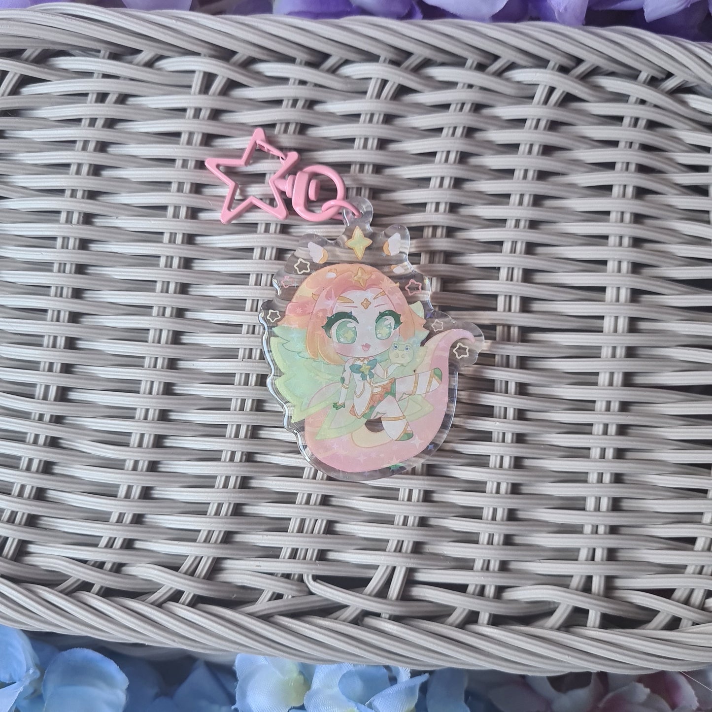 Star Guardian Neeko - Acrylic Glitter Epoxy Keycharm  , League of Legends