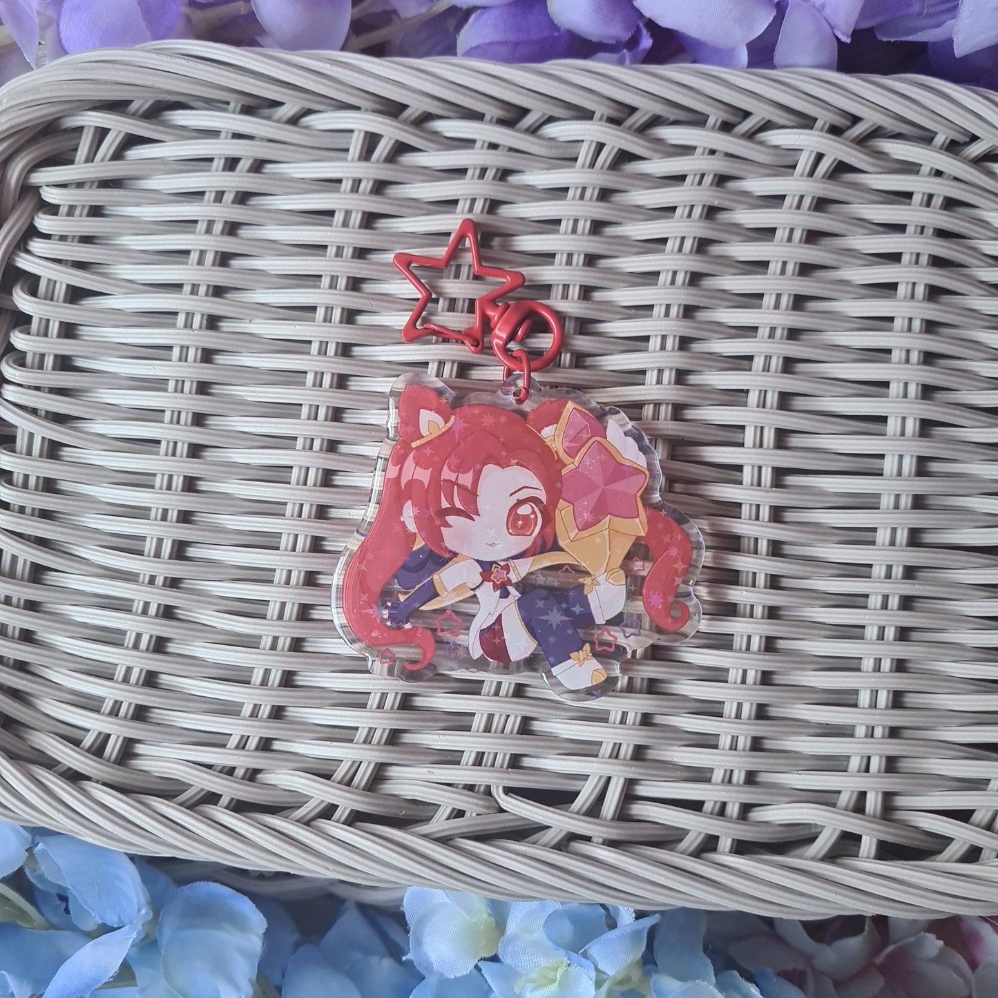 Star Guardian Jinx - Acrylic Glitter Epoxy Keycharm , League of Legends