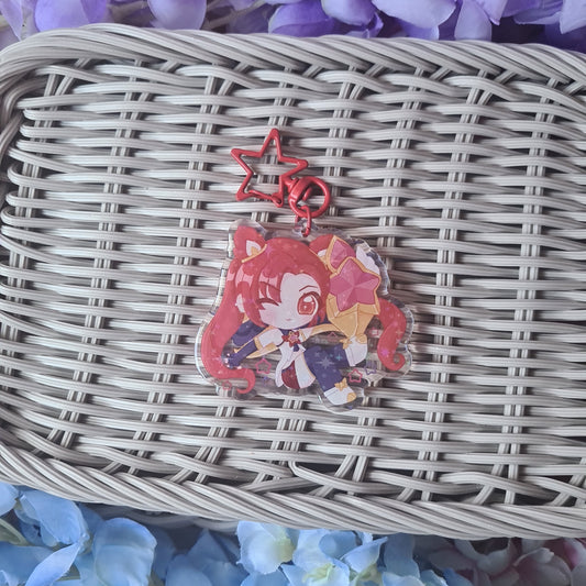 Star Guardian Jinx - Acrylic Glitter Epoxy Keycharm , League of Legends