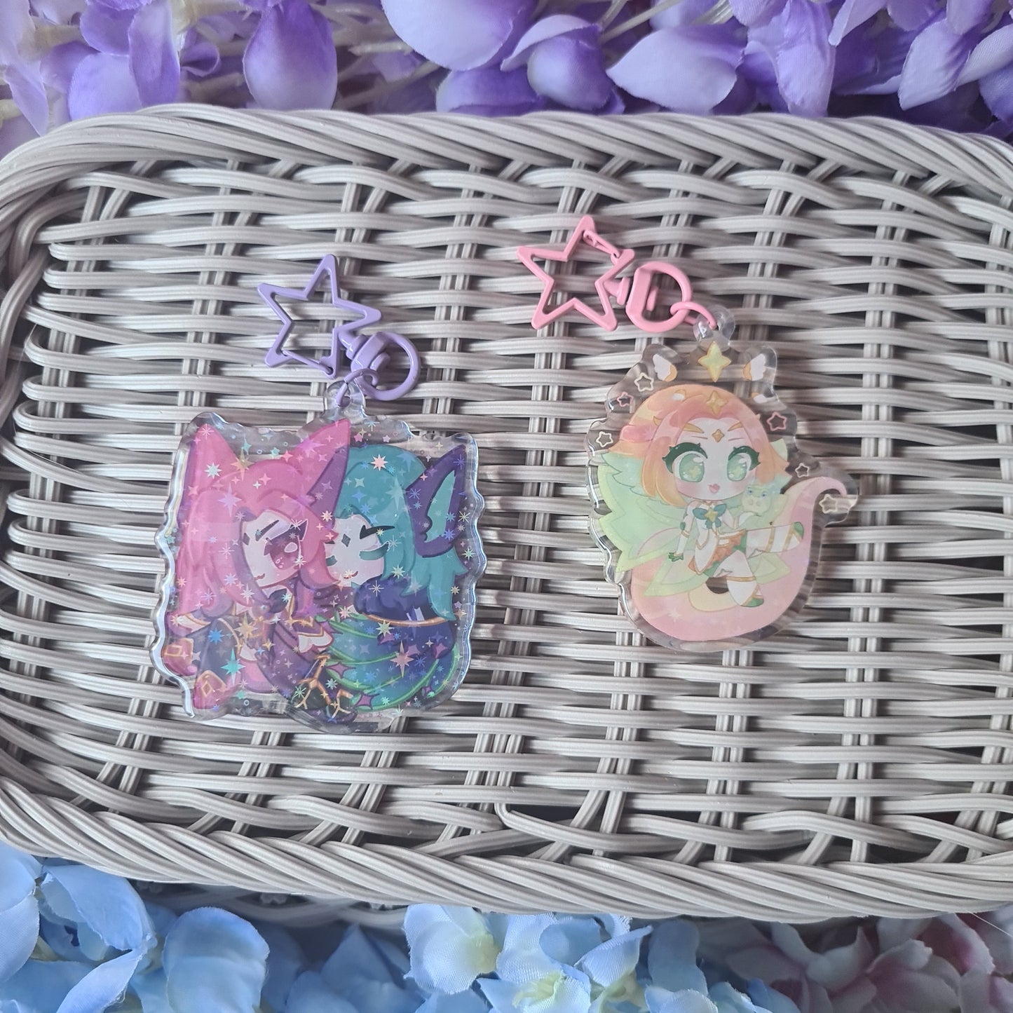 Star Guardian Neeko - Acrylic Glitter Epoxy Keycharm  , League of Legends