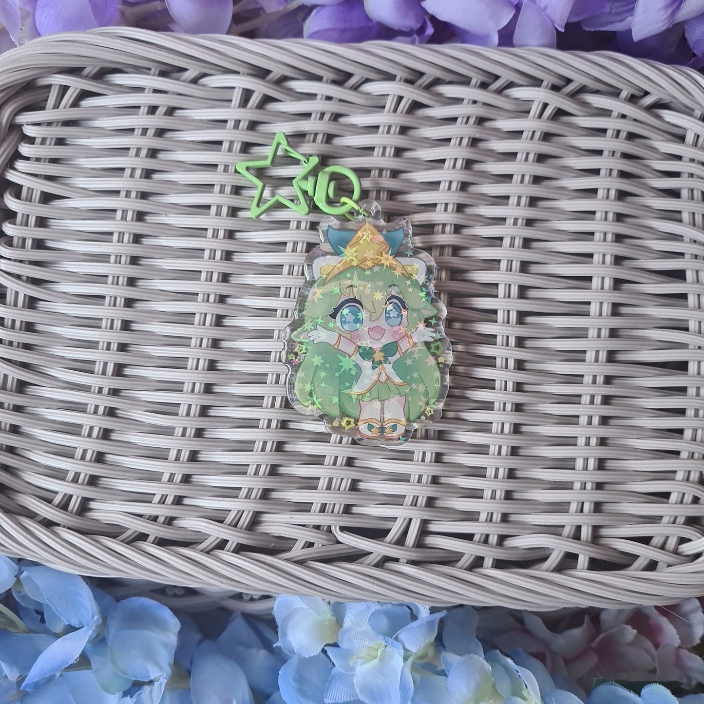 Star Guardian Lulu - Acrylic Glitter Epoxy Keycharm , League of Legends