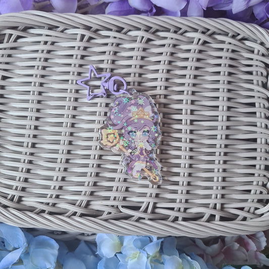 Star Guardian Janna - Acrylic Glitter Epoxy Keycharm , League of Legends