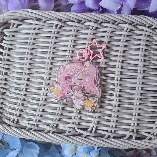 Star Guardian Lux - Acrylic Glitter Epoxy Keycharm , League of Legends