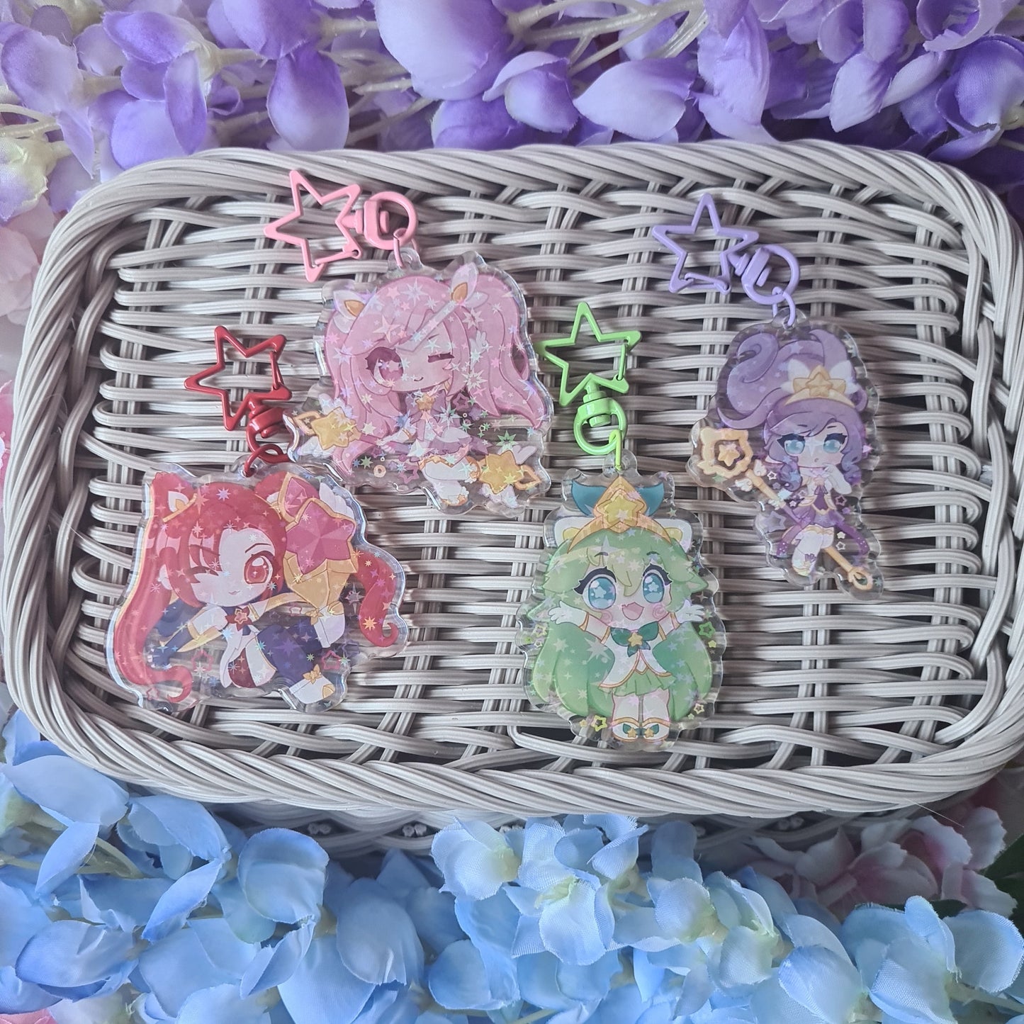 Star Guardian Jinx - Acrylic Glitter Epoxy Keycharm , League of Legends