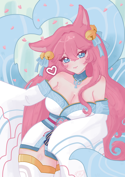 Spirit Blossom Ahri , League of Legends - A6 Art Print